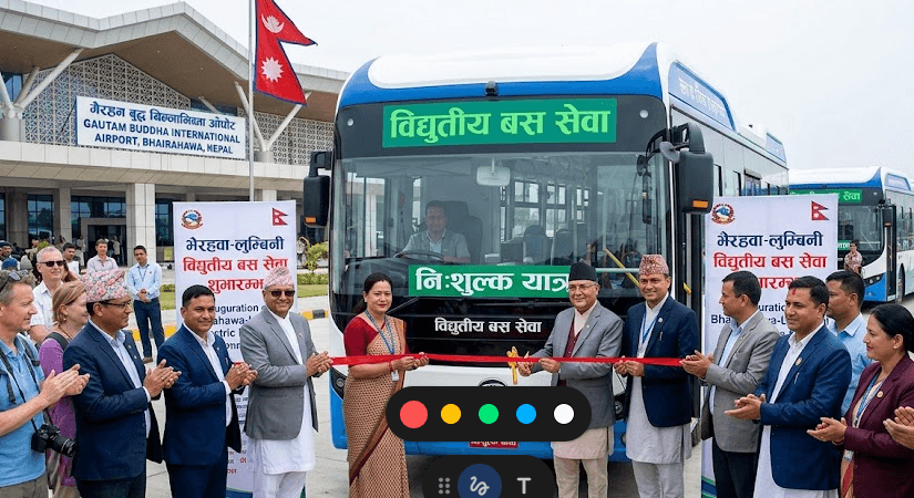 рднреИрд░рд╣рд╡рд╛рдорд╛ рд╡рд┐рджреНрдпреБрддреАрдп рдмрд╕ рд╕реЗрд╡рд╛ рд╕реБрд░реБ: рд▓реБрдореНрдмрд┐рдиреА рдЖрдЙрдиреЗ рдкрд░реНрдпрдЯрдХрд▓рд╛рдИ рд╕рд┐рддреНрддреИрдорд╛ рдпрд╛рддреНрд░рд╛рдХреЛ рд╕реБрд╡рд┐рдзрд╛